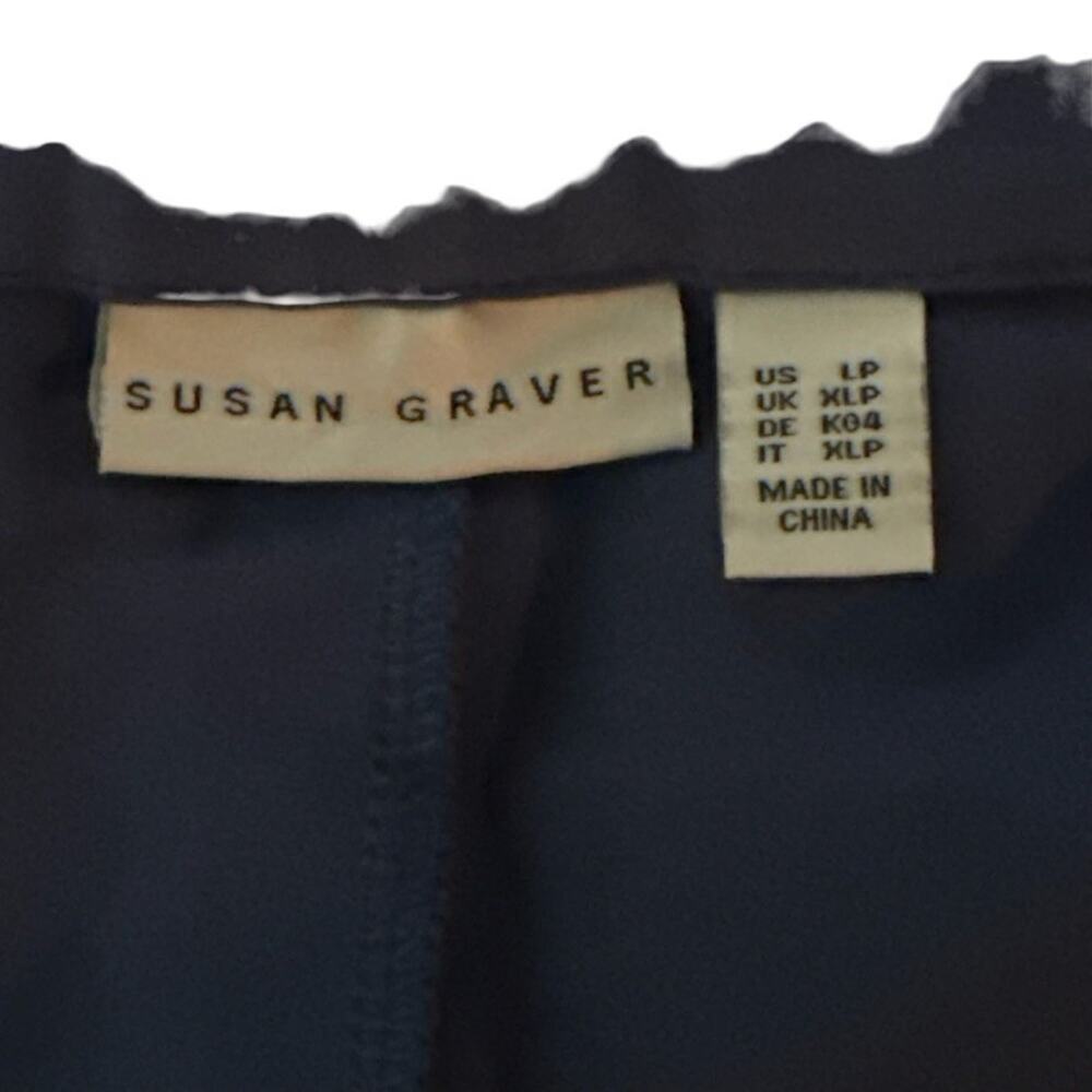 Susan Graver Ponte Thick Knit Elastic Waist Pull On Blue Pants sz Petite L - Picture 2 of 16